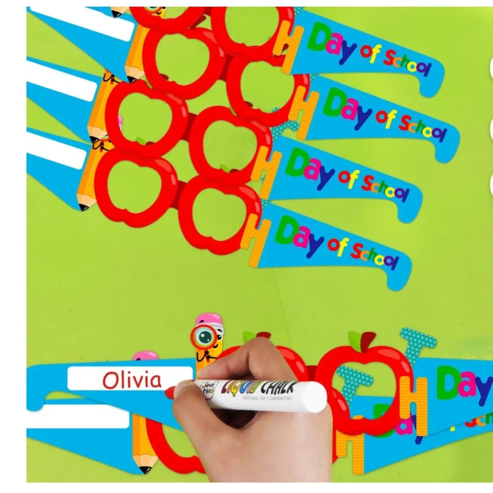 NWT (24) 100th Day of School Colorful Paper Glasses Fun Headbands Crowns Eyewear